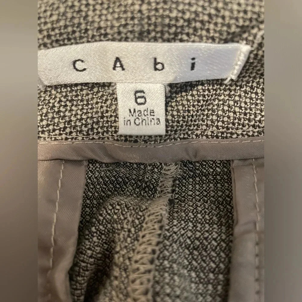 CAbi Tweed Suit:Jacket (Sz 8)&Pants (Sz 6) Gray Crop Ruched Sleeve Blazer Career - Picture 11 of 16